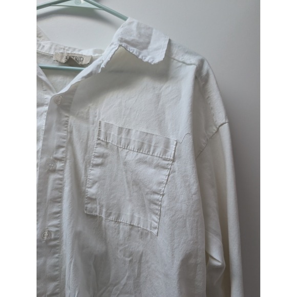 Astrid White Cotton Button Up Shirt Long Sleeve Oversized Made in Italy Size S - Picture 4 of 4